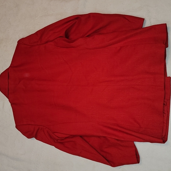 Vintage jacket Kasper blazer red single button closure rayon polyester mix - Picture 11 of 11